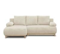 Canapé d’angle convertible AUCUNE MIKA gauche 3 places beige coffre Beige crème G