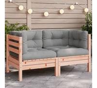 Canapé d angle de jardin avec coussins bois massif douglas G