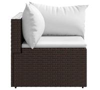 Vidaxl Canapé D'angle De Jardin Avec Coussins Marron Résine Tressée