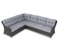 Canapé d’angle de jardin Toledo Corner en techno rotin anthracite Garden Point