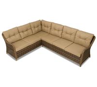 Canapé d’angle de jardin Toledo Corner en techno rotin marron Garden Point