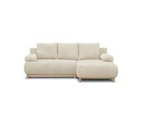 Canapé d angle droit con ible MIKA 3 places Velours côtelé Coffre de rangement L218