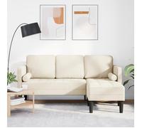 vidaXL Canapé d'angle 3 places 160 cm en lin Multicolore G