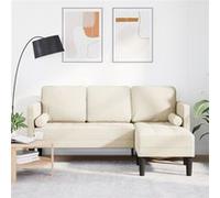 vidaXL Canapé d'angle 3 places 160 cm en lin Multicolore G