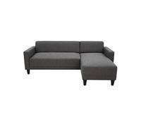 Canapé d angle fi e 4 places BOB Tissu anthracite Réversible L 197 P 117 H 65 cm Gr