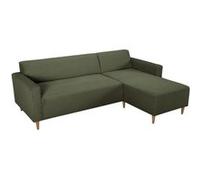 Canapé d'angle fixe réversible - 4 places - BOB - Velours cotelé Kaki - 197 x 138 x 65 cm