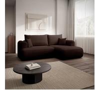 Canapé d’angle - OVO MINI - convertible - en chenille - marron - droit