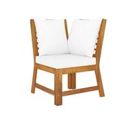 Canapé d angle sectionnel et coussin crème Bois d acacia massif