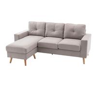 Canapé d'angle - HOMCOM - 3 places - chaise longue reversible gauche ou droite - pour salon, appartement, petit espace - gris clair