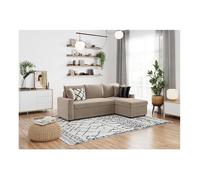 Maria - Canapé d'angle réversible, Convertible en Velours côtelé Large avec Coffre