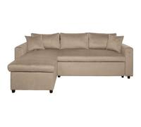 LOUNGITUDE - Canapé d'angle réversible, Convertible en Velours avec Coffre Grège