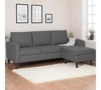 IDMarket Canapé d'angle MARIUS 3 places réversible 200 cm tissu gris anthracite