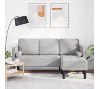 Canapé D'angle 3 Places Vidaxl Gris Nuage 160 Cm Tissu Gris
