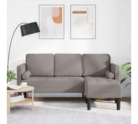 Canapé D'angle 3 Places Vidaxl Taupe 160 Cm En Tissu Gris