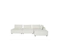 Concept Usine - Canapé d'angle modulable 4 places STAVA - Velours texturé blanc