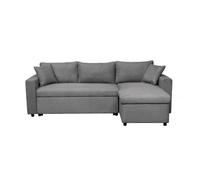 Canapé d'angle 4 places Convertible et Réversible MARIA avec Coffre en microfibre - Gris