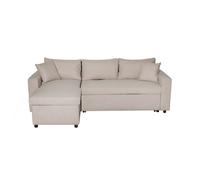 LOUNGITUDE Canapé d'angle 4 Places Convertible et Réversible Maria avec Coffre en Tissu