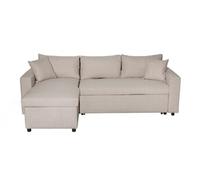 LOUNGITUDE Canapé d'angle 4 Places Convertible et Réversible Maria avec Coffre en Tissu
