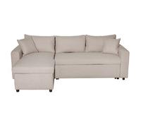 LOUNGITUDE Canapé d'angle 4 Places Convertible et Réversible Maria avec Coffre en Tissu