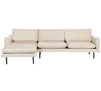 Canapé D'angle 4 Places en Velours Beige Clair Contreplaqué Bois de Pin Acc