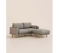 Canapé d'angle 4 places - Tissu Gris - Design et confortable - Fabriqué en France - Tediber