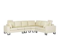 Canapé d'angle 6 places STOCKHOLM Cuir Beige clair Côté gauche