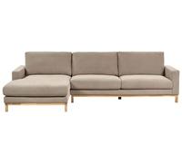 Canapé d'Angle à Droite en Tissu Pieds en Bois Taupe Siggard