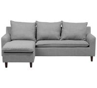 Canapé d'Angle à Droite Moderne en Tissu Pieds en Bois Massif Gris Clair El