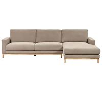 Canapé d'Angle à Gauche en Tissu Pieds en Bois Taupe Siggard