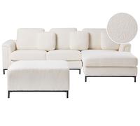 Canapé d'Angle à Gauche Salon Moderne en Forme de L avec Pouf Tapissé en Tissu B