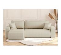 Canapé d'angle ALYA convertible et réversible 4 places en tissu bouclette - Beige