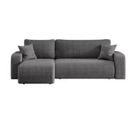 Canapé d'angle ALYA convertible et réversible 4 places en velours cotelé - Gris