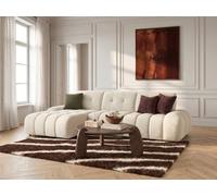 Canapé d'angle avec dossier avance recule APOLLON en tissu bouclette blanc angle gauche BOBOCHIC 3 places Angle gauche Blanc