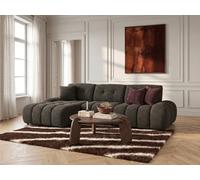 Canapé d'angle avec dossier avance recule APOLLON en tissu bouclette gris foncé angle gauche BOBOCHIC 3 places Angle gauche Gris foncé