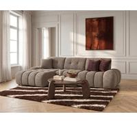 Canapé d'angle avec dossier avance recule APOLLON en tissu bouclette taupe angle gauche BOBOCHIC 3 places Angle gauche Taupe