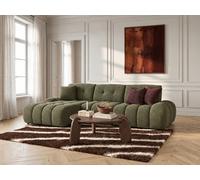 Canapé d'angle avec dossier avance recule APOLLON en tissu bouclette vert angle gauche BOBOCHIC 3 places Angle gauche Vert