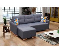 Canapé d'angle avec fonction sommeil et coffre de rangement - Canapé-lit d'angle confortable avec housse facile à entretenir, coussins interchangeables et beaucoup d'espace de rangement pour les petit