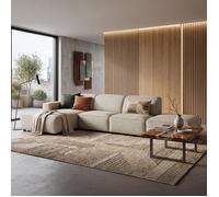 Canapé d'angle avec un pouf - Sellmo - 344 cm - gauche - Chenille Grėge
