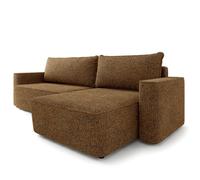 Canapé d'angle BELARO Canape Convertible - Angle - 4 places - 280x162x95 cm - Tissu chenille BELLA 70 - Marron
