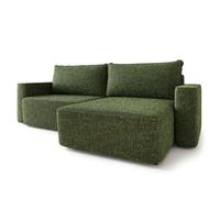 Canapé d'angle BELISE Canape Convertible - Angle - 3 places - 252x162x95 cm - Tissu chenille BELLA 80 - Vert
