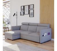 Canapé d'angle Beni avec fonction sommeil Canapé avec fonction relax et appuie-têtes Canapé avec fonction sommeil et coffre de rangement Canapé-lit Coin meublé Coin canapé-lit - Couleur universelle :