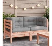 Canapé d'angle - Bois massif Douglas - 2 coussins - 4 personnes - Extérieur - Gris Gris G