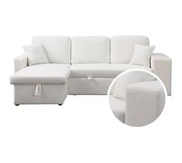 Habitat et Jardin – Canapé d'angle Axel – Bouclettes, convertible réversible, 3 places – Blanc