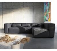 Canapé-d'angle Brom 267x173 cm Graphite Ottoman Droit