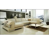 Canapé d'angle Canapé Coussin Designer Cuir XXL Forme U Canapé en cuir Paysage de salon