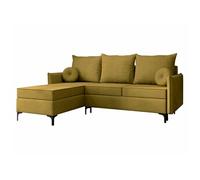 Canapé d'angle Clovis 112, Jaune, Fonction de couchage, 213x168x101cm