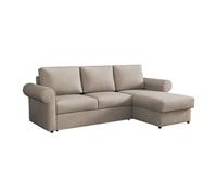 Canapé d'angle Columbus 131, Brun clair, Fonction de couchage