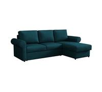 Canapé d'angle Columbus 131, Turquoise, Fonction de couchage