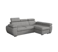 Canapé d'angle Columbus 132, Gris, Fonction de couchage, 255x170x85cm