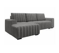 Canapé d'angle Columbus 154, Gris, Fonction de couchage, 240x140x85cm